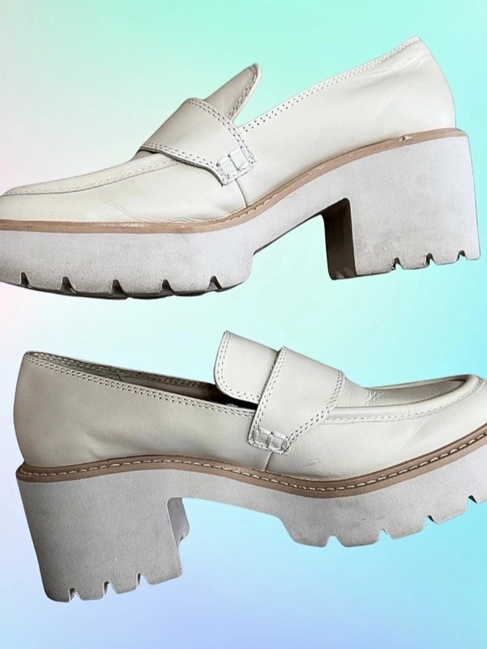 Dolce Vita Cream Platform Loafers, Women’s US size 8